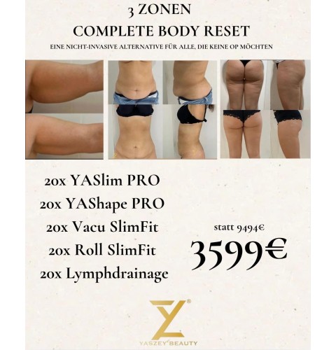 Pakket 9 - Complete Body Reset - (20x) YASlim Pro, YAShape Pro, Vacu SlimFit, Roll SlimFit, Lymfedrainage