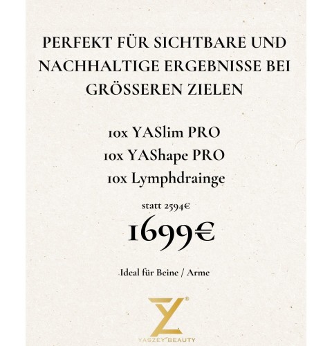 Pakket 5 - Perfect voor duurzame resultaten - (10x) YASlim Pro, YAShape Pro, Lymfedrainage